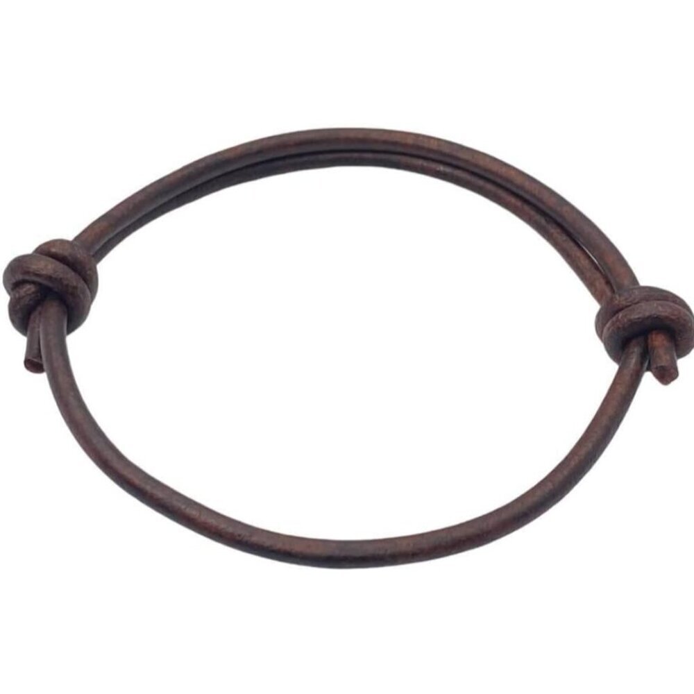 Men's Leather Bracelet 3mm Adjustable Cuff Minimalist Unisex Accessory